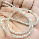 20 Inch White Diamond Faceted Beads Necklace