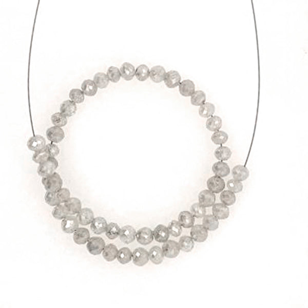 18 Inch White Diamond Faceted Beads