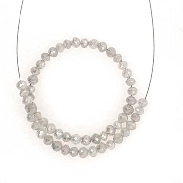 18 Inch White Diamond Beads Necklace