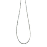 24 Inch White Diamond Faceted Beads Necklace