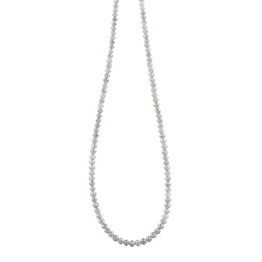 24 Inch Natural White Diamond Beads Necklace