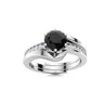 1.78 Ct Round Cut Prong Setting Black Diamond Bridal Set Ring In White Gold 