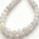 20 Inch White Uncut Diamond Beads Strand