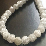 20 Inch White Uncut Diamond Beads Strand