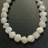 20 Inch White Uncut Diamond Beads Strand