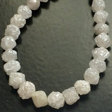 20 Inch White Uncut Diamond Beads Strand