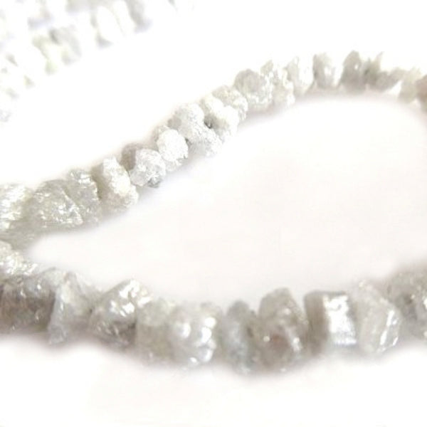16 Inch Natural Uncut White Diamond Beads Strand