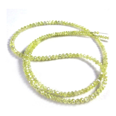 24 Inch Natural Yellow Diamond Beads Necklace
