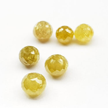 3 Ct Lot Natural Yellow Color Diamond Faceted Beads