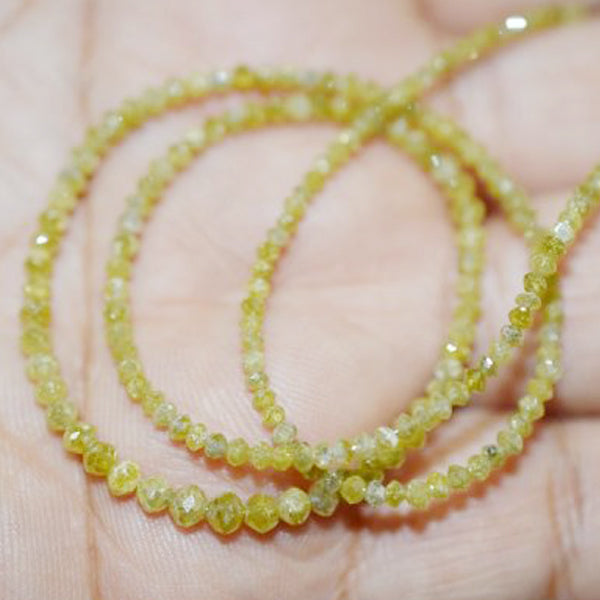 20 Inch Natural Yellow Diamond Beads
