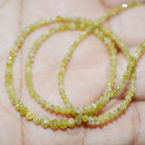 20 Inch Yellow Diamond Beads Necklace