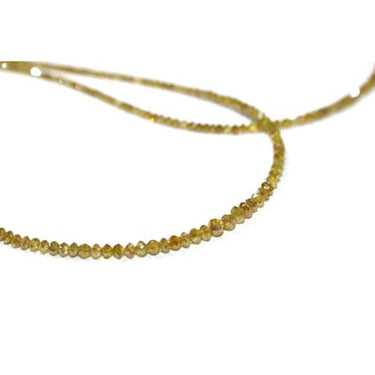 16 Inch Yellow Color Diamond Beads Necklace