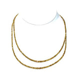 18 Inch Yellow Diamond Feceted Beads Necklace