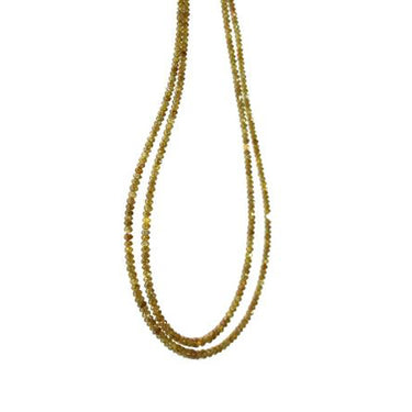 16 Inch Natural Yellow Color Diamond Beads Necklace