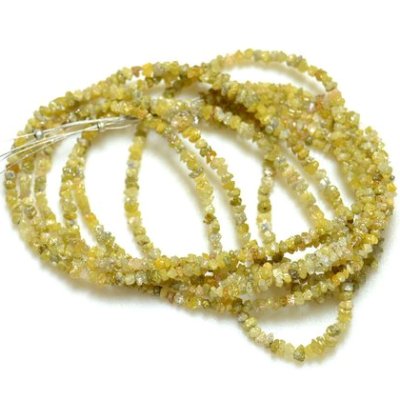 20 Inch Yellow Raw Diamond Beads Strand