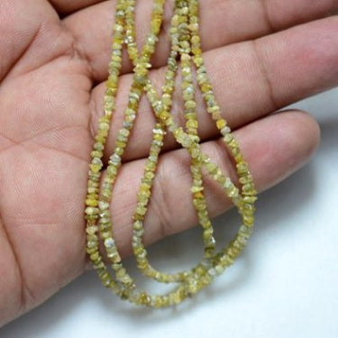  Raw Loose Yellow Diamond Beads Strand