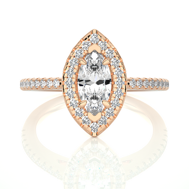 0.90 Ct Marquise Halo Engagement Ring White Gold