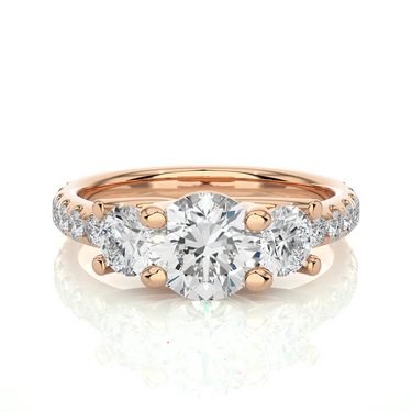 2.25 Ct Three Stone Diamond Engagement Ring In White Gold